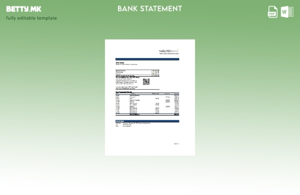модерен стил Лихтенштајн Valartis банка изводи ексел шаблон